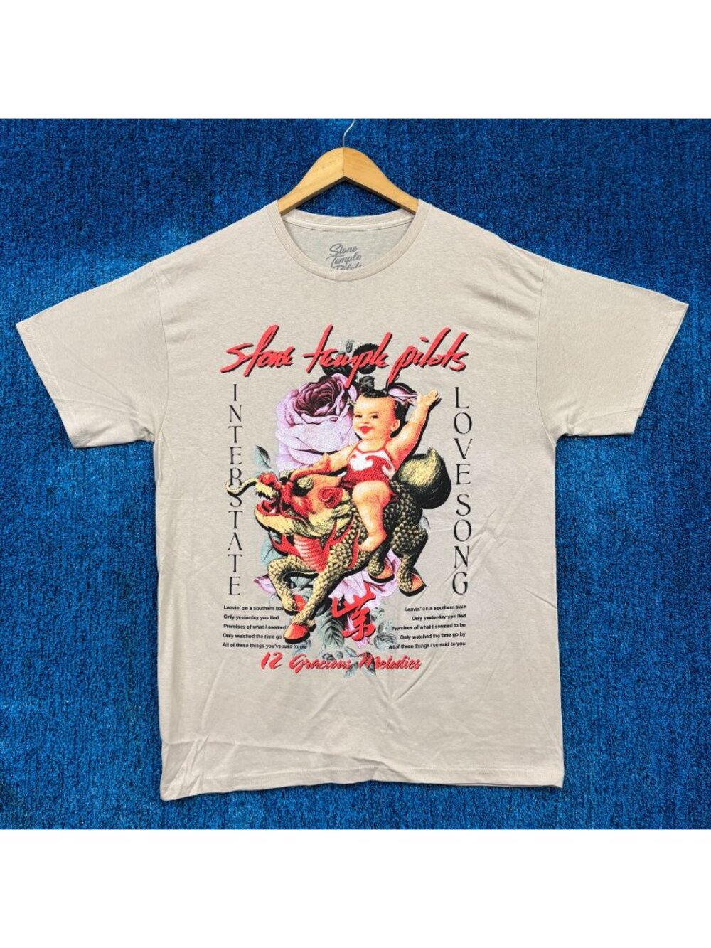 Stone Temple Pilots Interstate Pilots Rock Beige T-Shirt Size Large